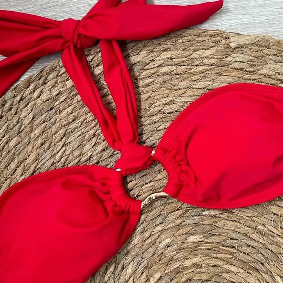 Red Sexy Women's Halter Neck Bikini Swimwear Set - Picture 4 of 5